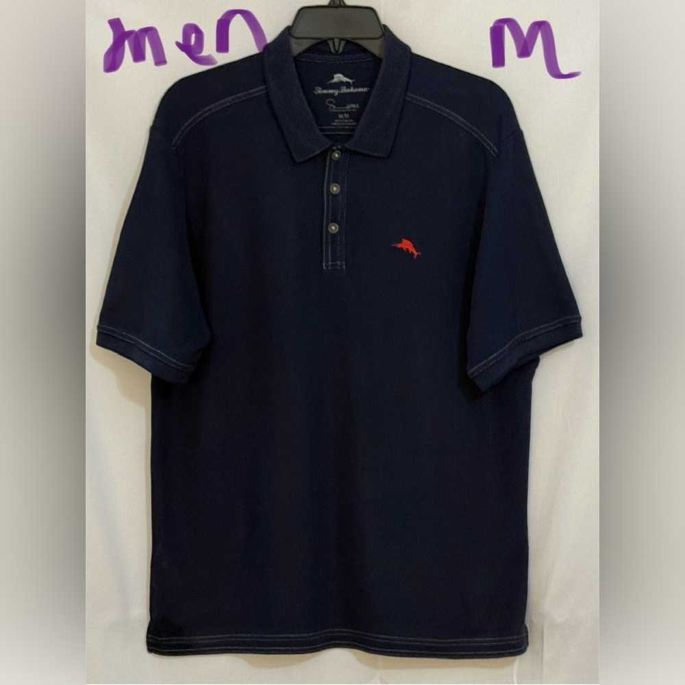 Tommy Bahama Navy Polo with Red Accent